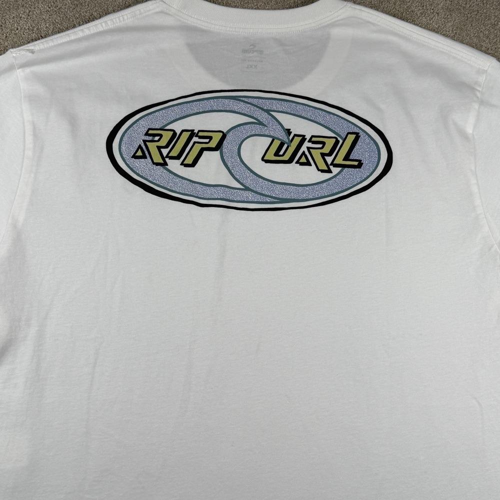 Rip Curl Rituals Oval Mens White 2XL T Shirt Surf New